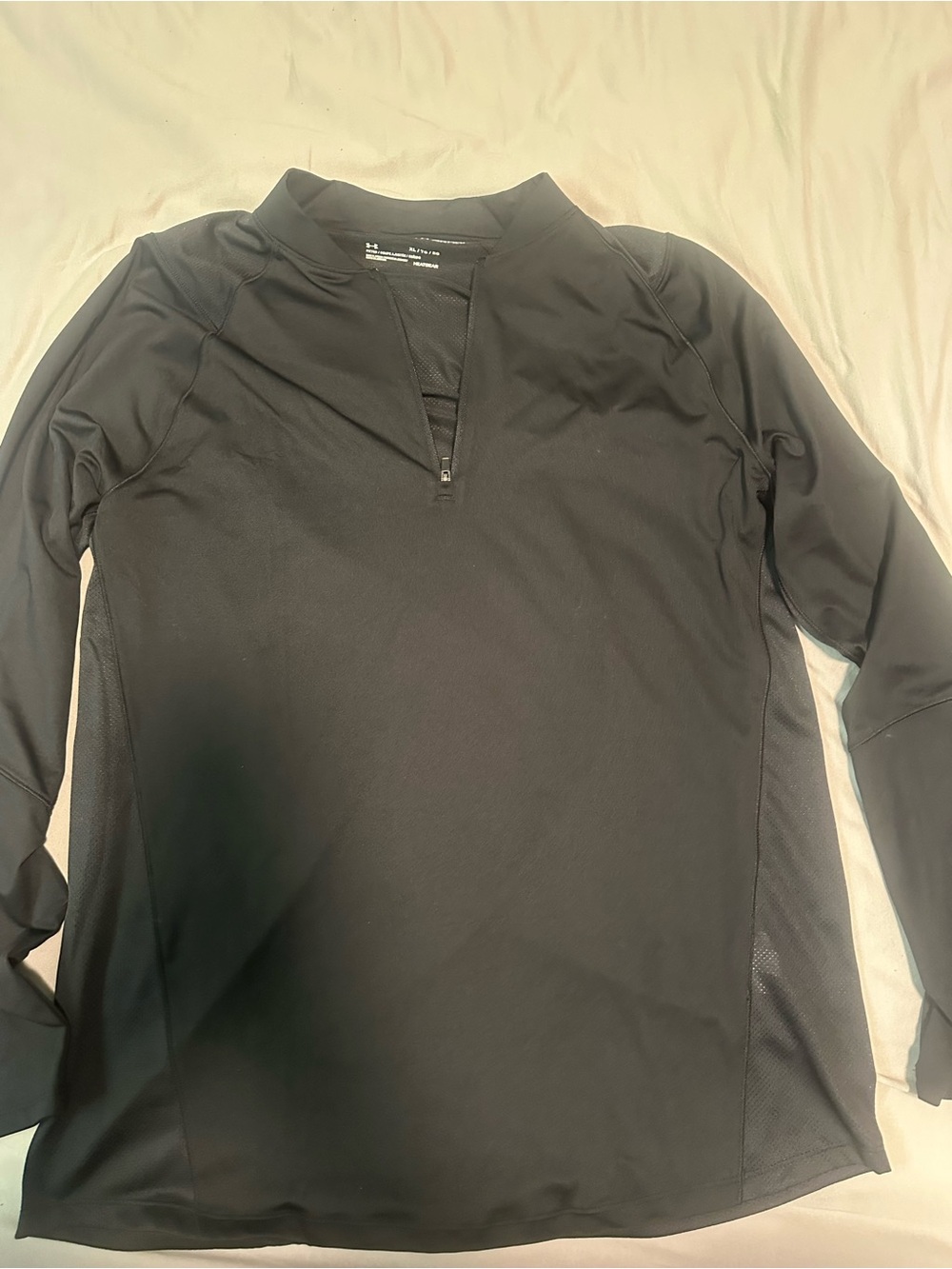 Men's Black Long-Sleeve Quarter-Zip Performance Shirt XXL